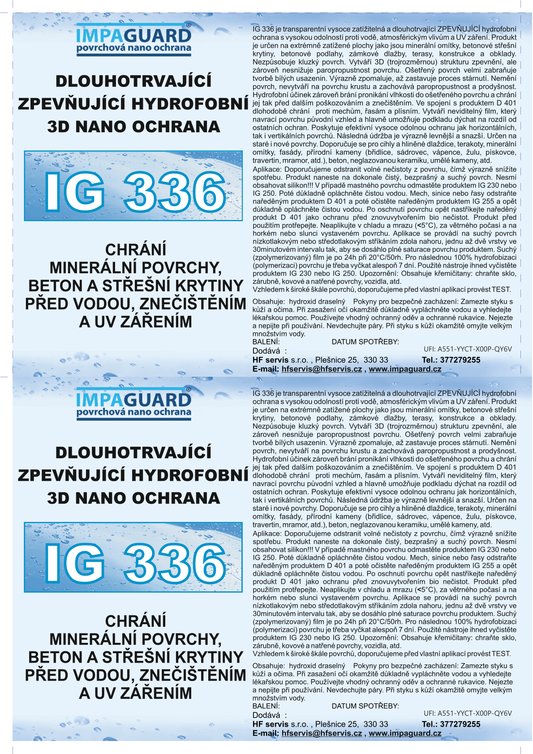 Hydrofobní zpevňující 3D ochrana - IG 336