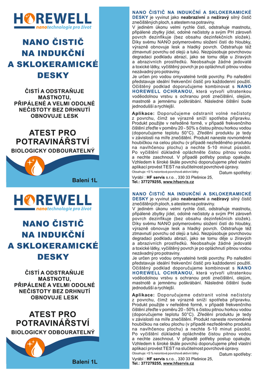 Horewell Nano čistič na indukční a sklokeramické desky