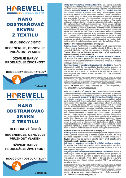 Horewell Nano odstraňovač skvrn z textilu