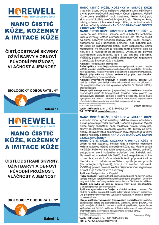 Horewell Nano čistič kůže, koženky a imitace kůže - koncentrát