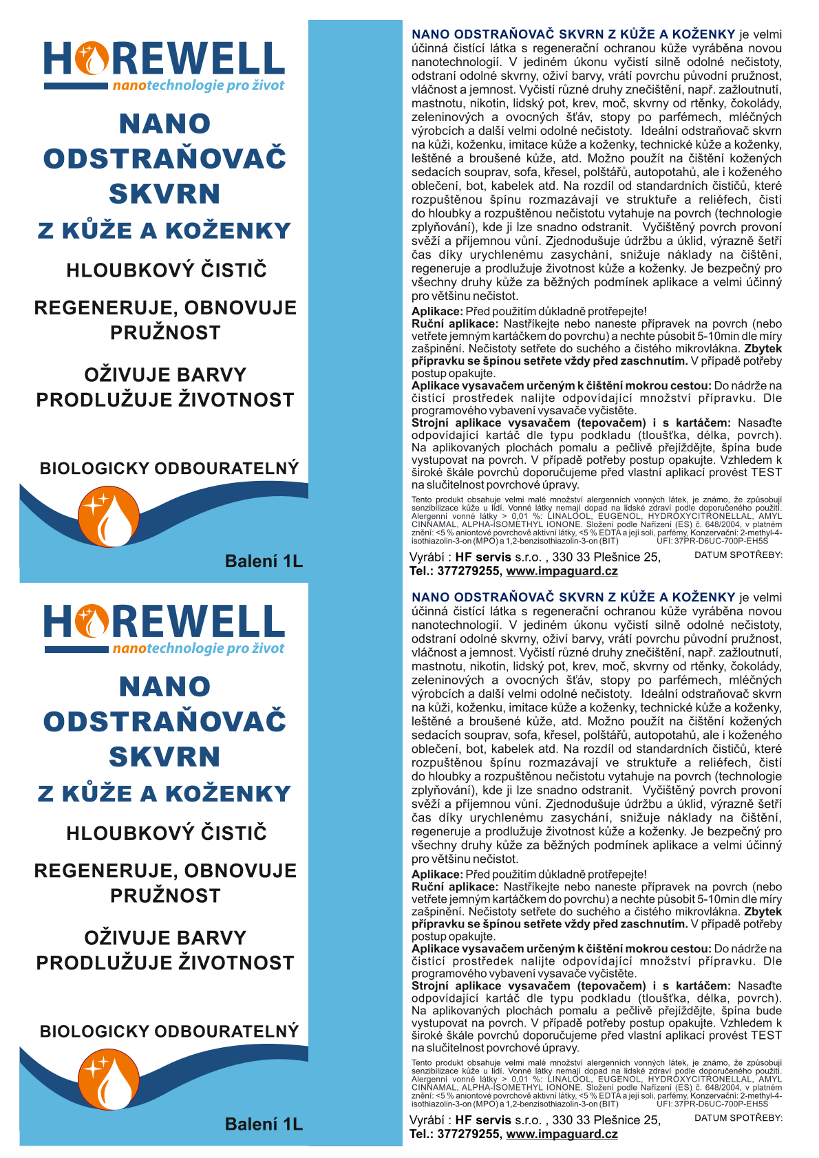 Horewell Nano odstraňovač skvrn z kůže a koženky