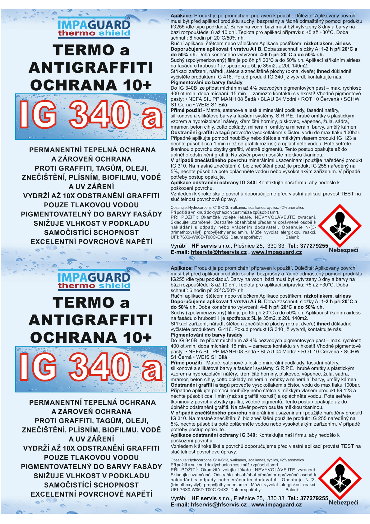 IG 340 - Permanentní termo ochrana a antigraffiti nátěr minerálních povrchů