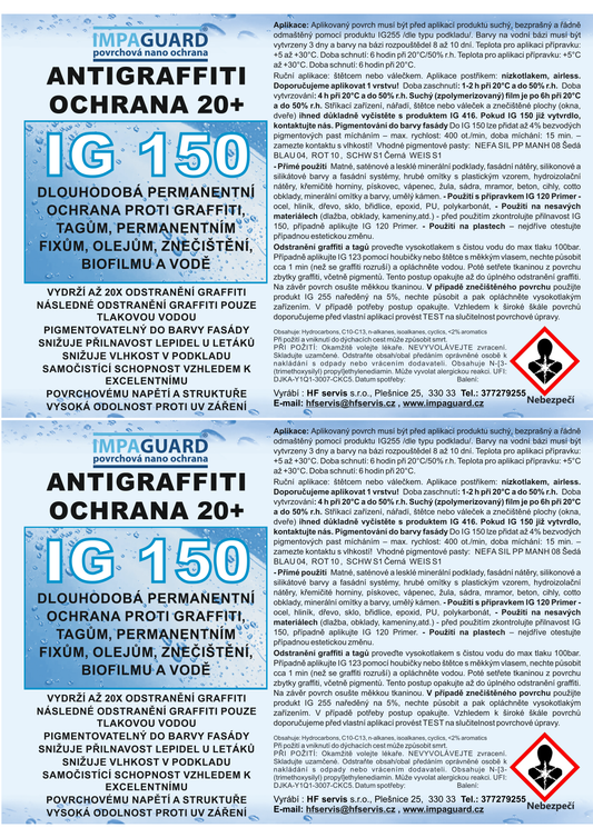 IG 150 - Permanentní antigraffiti nátěr