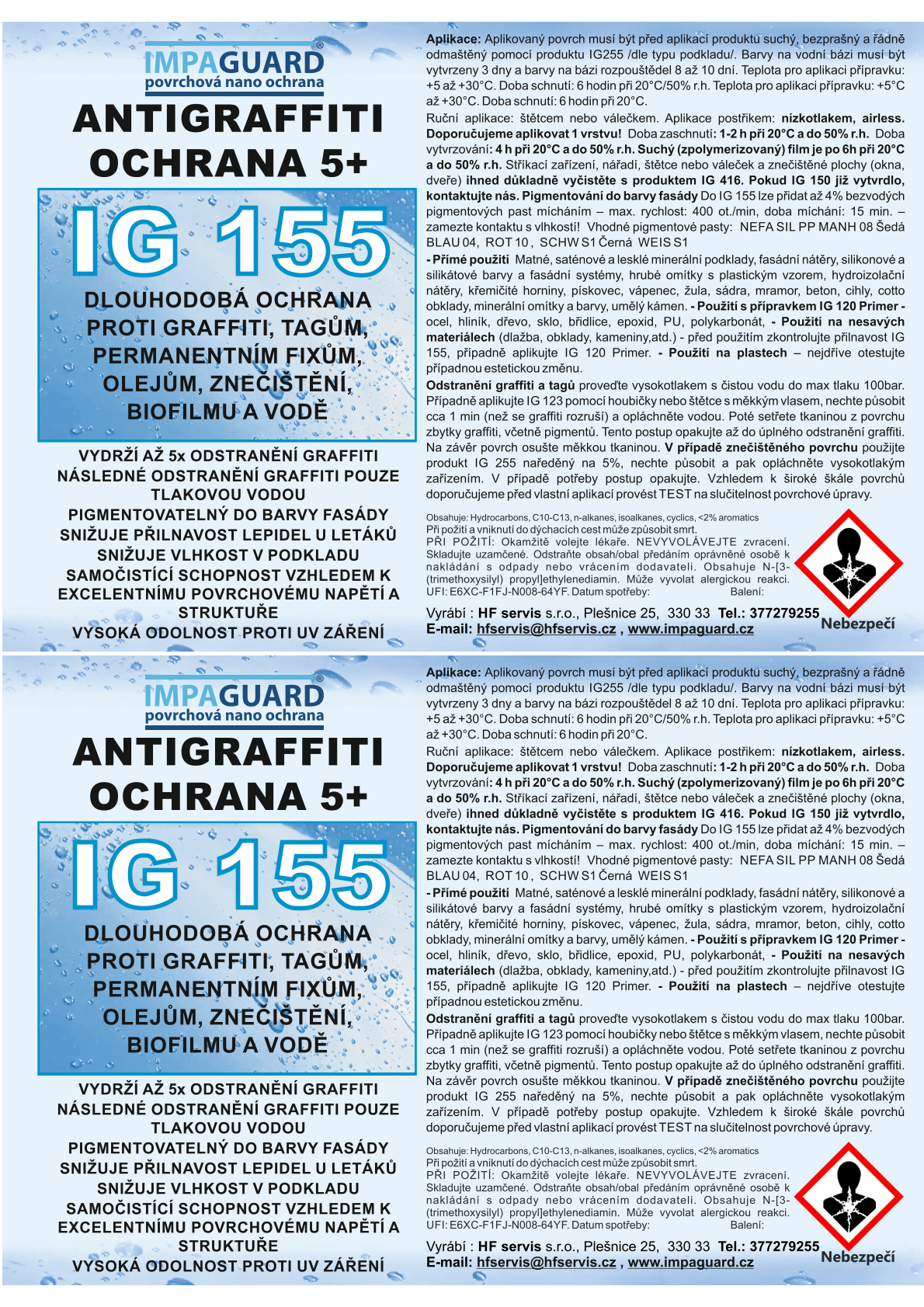 IG 155 - Semipermanentní antigraffiti nátěr