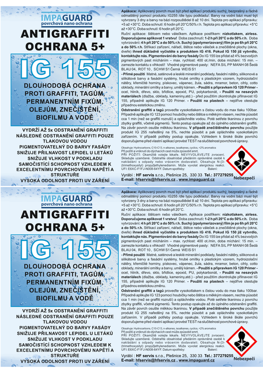 IG 155 - Semipermanentní antigraffiti nátěr
