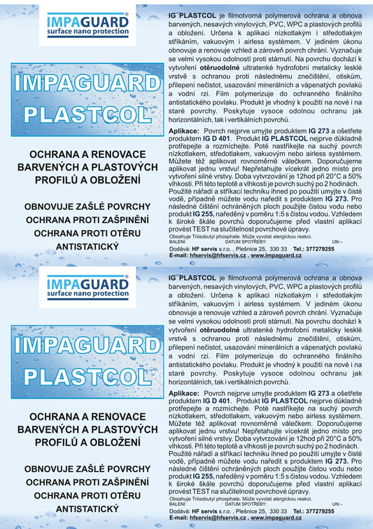 Plastcol - ochrana a renovace barevných a plastových fasád a obložení PRO VNĚJŠÍ APLIKACE