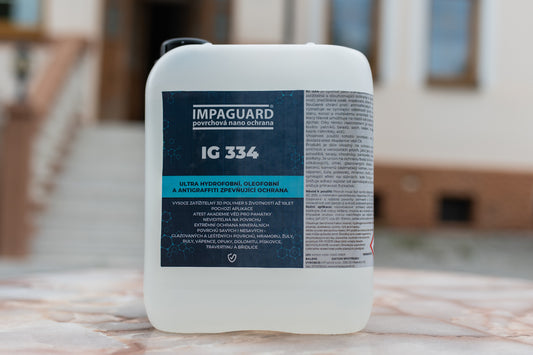 IG 334 - Ultra hydrofobní, oleofobní a antigraffiti zpevňující ochrana s životností až 10 let